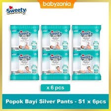 1 DUS Popok bayi SWEETY Silver Perekat NBS40 Silver Pants S32 M28 L26 XL24 XXL22 isi 8 BAL