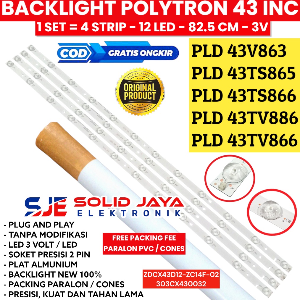KODE U19S BACKLIGHT TV LED POLYTRON 43 INC PLD 43V863 43TV866 43TS866 43TS865 PLD43V863 PLD43TV866 P