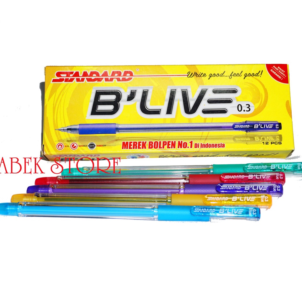 

KODE Y18S Pulpen Standard BLive 3 mm ISI 12 pcs 1 Pak Standard BLIVE