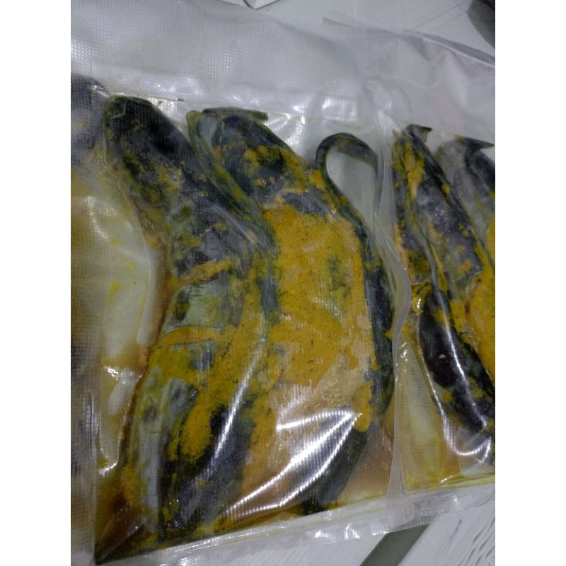 

Ikan lele bumbu kuning ungkep 1 porsi isi 4 pcs siap goreng
