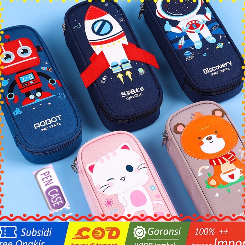 

Super Promo TXS7 Korean Pen Pencil Case Kanvas Anti Air Kotak Tempat Pensil MKT