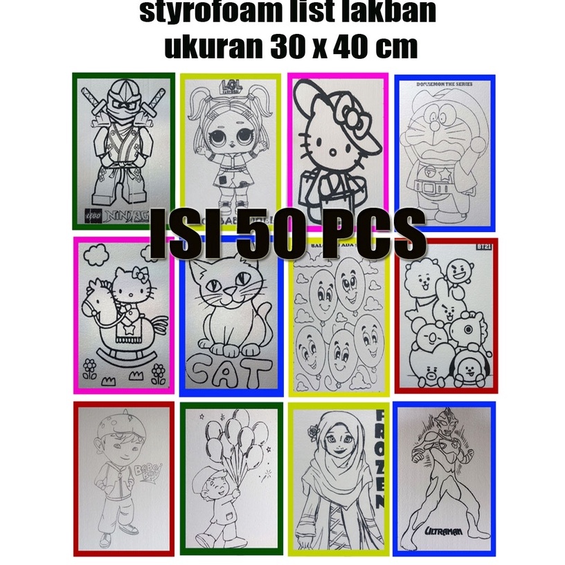 

KODE W83E Paket 5 pcs styrofoam lukis List lakban warna