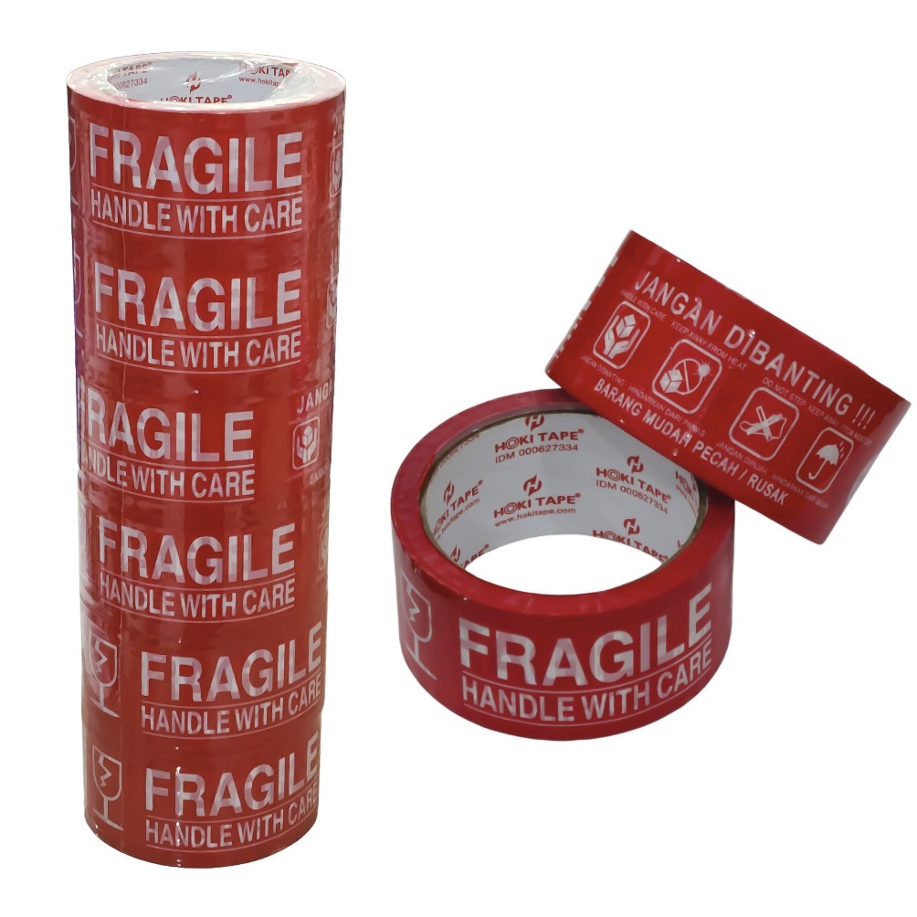 

KODE B3G 1 SLOP 6 Pcs OPP Plakban Lakban Fragile Jangan Dibanting 48mm x 5M
