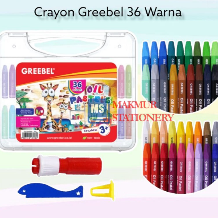 

Pasti Murah Crayon Kerayon Greebel 36 Warna Oil Pastel