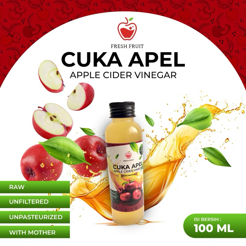 

Cuka Apel Premium 100ML With The Mother - Cuka Apel Original - Apple Cider Vinegar - Diet Detoks - Cuka Apel Murni