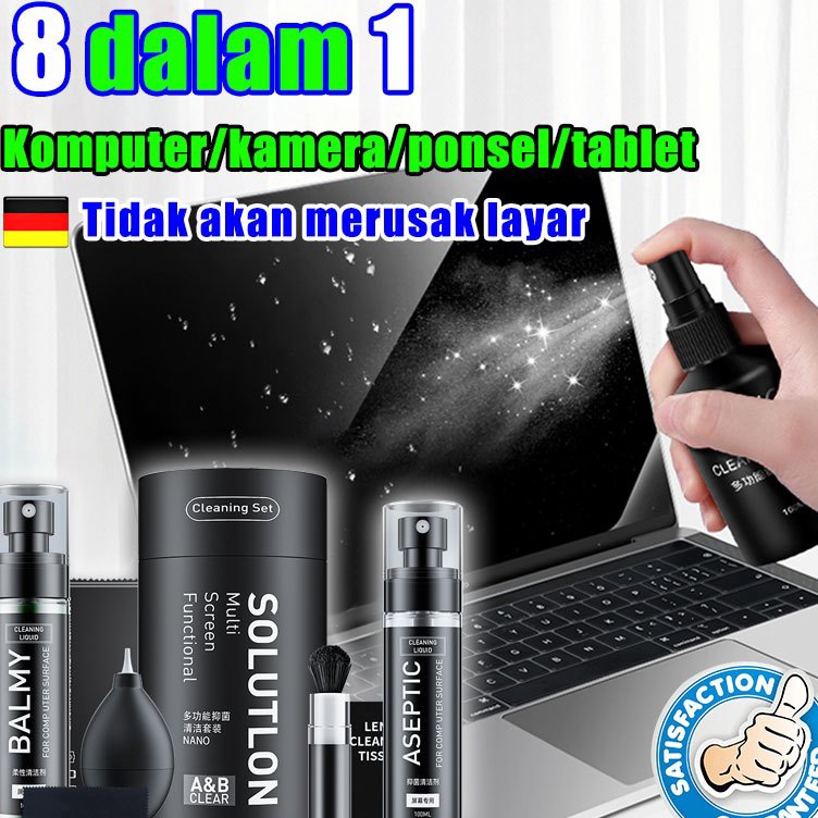 8 dalam 1Screen cleaner spray Screen Cleaner Kit Pembersih Layar Lens Cleaner Cairan Pembersih Kacam