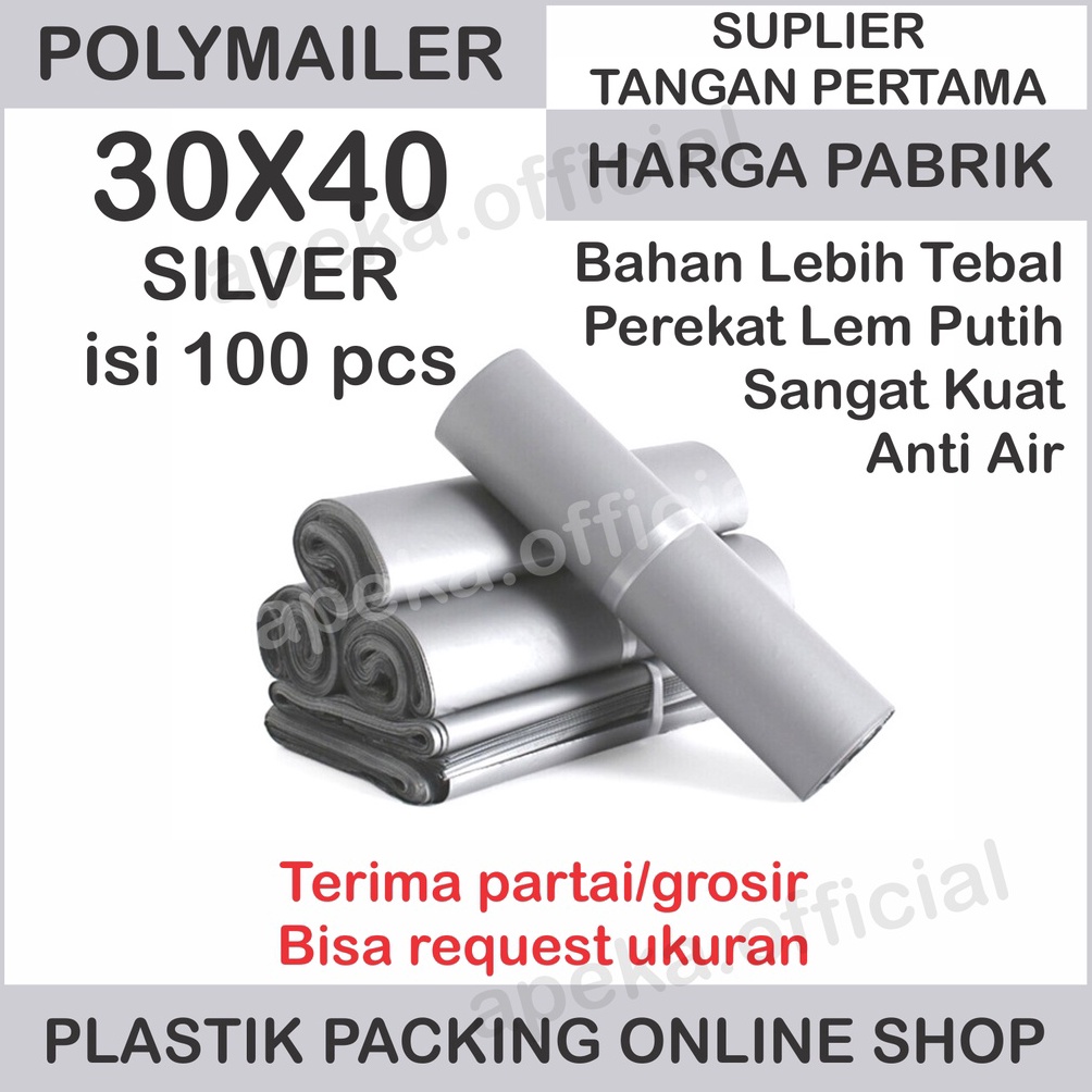 

KODE T43G Plastik Polymailer Polymer Polimer Packingan Online Shop Amplop Plastik Packing Olshop SILVER ABU ABU 3X4 CM isi 1 pcs