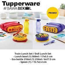 Tupperware train lunch set bekal anak tk tempat bekal sekat