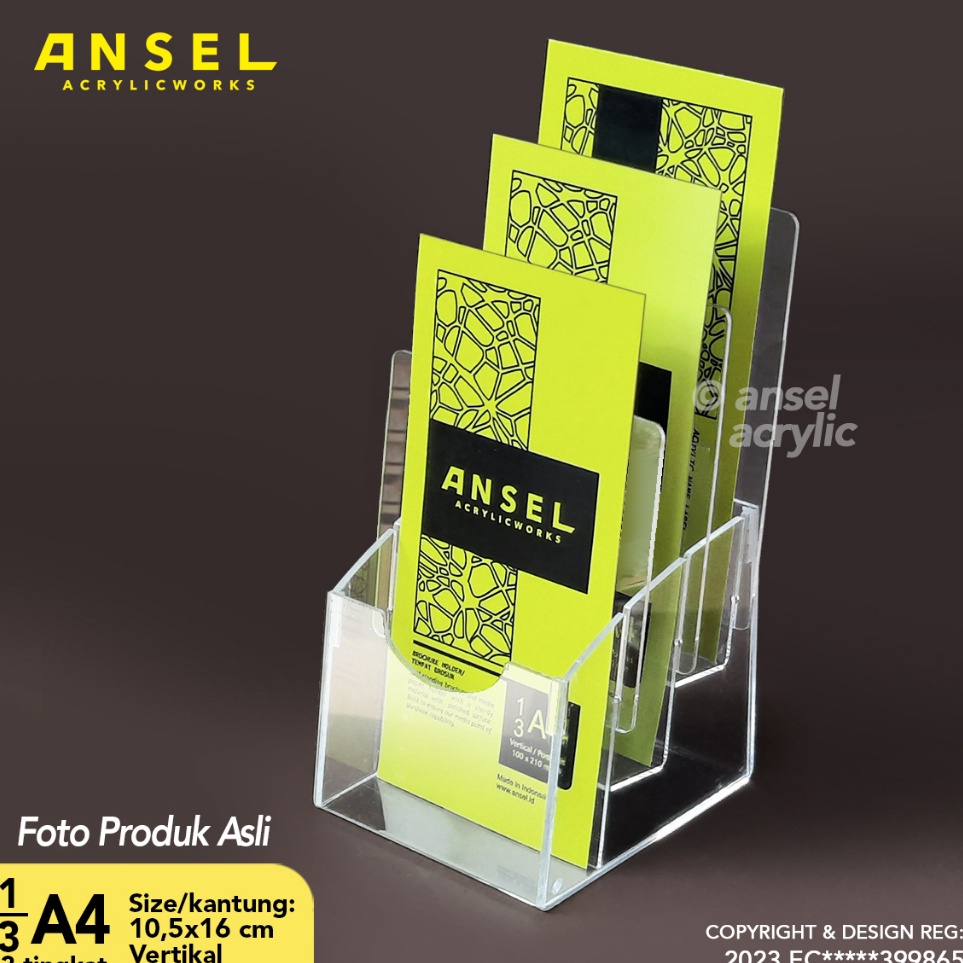 

ANSEL Tempat Flyer Akrilik Tingkat 13 A4 A6 Ver Tipe E 3 n