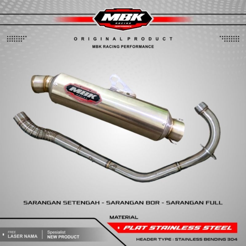 KNALPOT RACING MODEL BULAT JENONG CB MP GL TIGER ORIGINAL MBK RACING PERFORMANCE