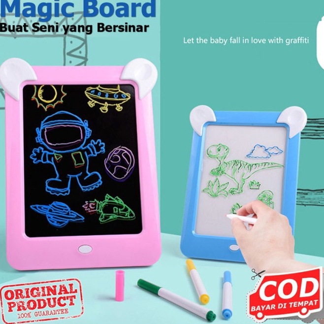 

Harga Murah Magic Board Drawing LED 85127 Papan Gambar Ajaib Magic Drawing Pad Belajar Menggambar Mewarnai