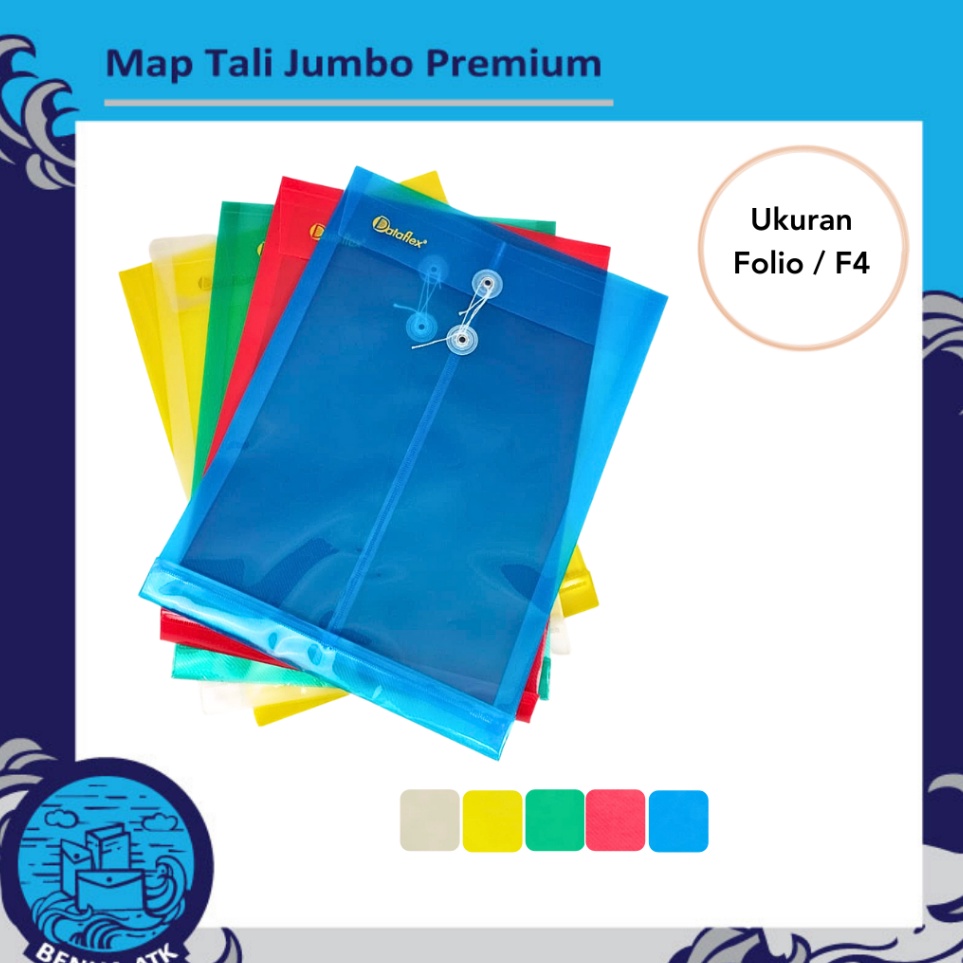 

Dataflex Map Plastik Envelope Bag Premium Jumbo Map Tali Folio F4 isi 12pcs DF7221