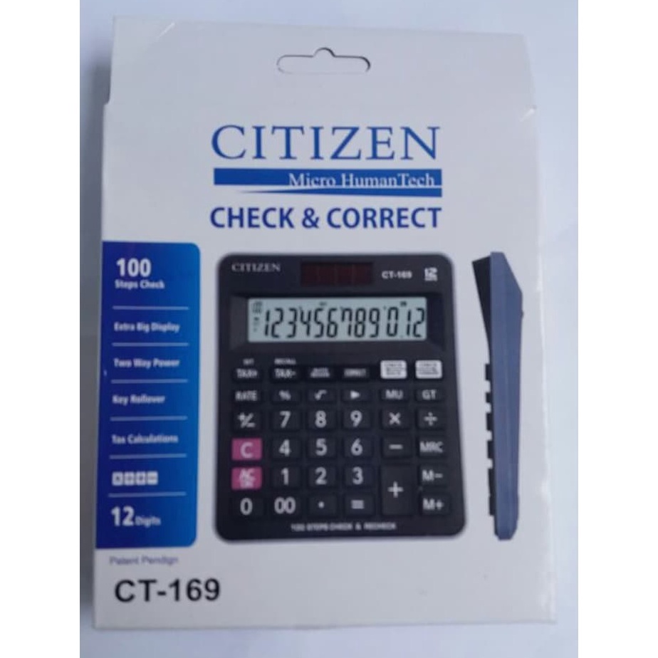 

KALKULATOR CITIZEN CT 169 KALKULATOR 12 DIGIT CHECK DAN CORRECT SUPER GRADE