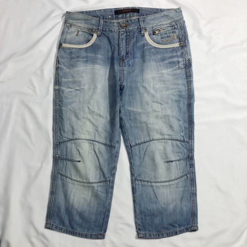 Celana Pendek Shortpants 7/8 Jeans Dohc Revolution Light Blue Washed Fading Original Second Preloved