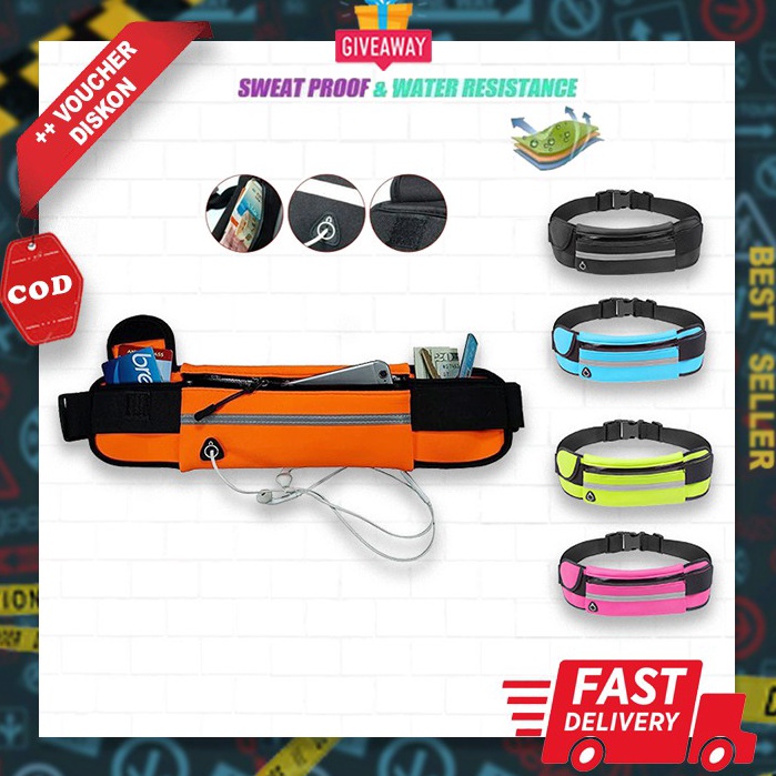 Paling Diminati Tas Pinggang Olahraga Lari Sepeda Running Bag Wanita Cewek Tas HP Sport Pria Murah W
