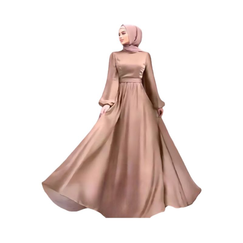 Naura dress  - dress pesta muslimah - dress kondangan - dress satin