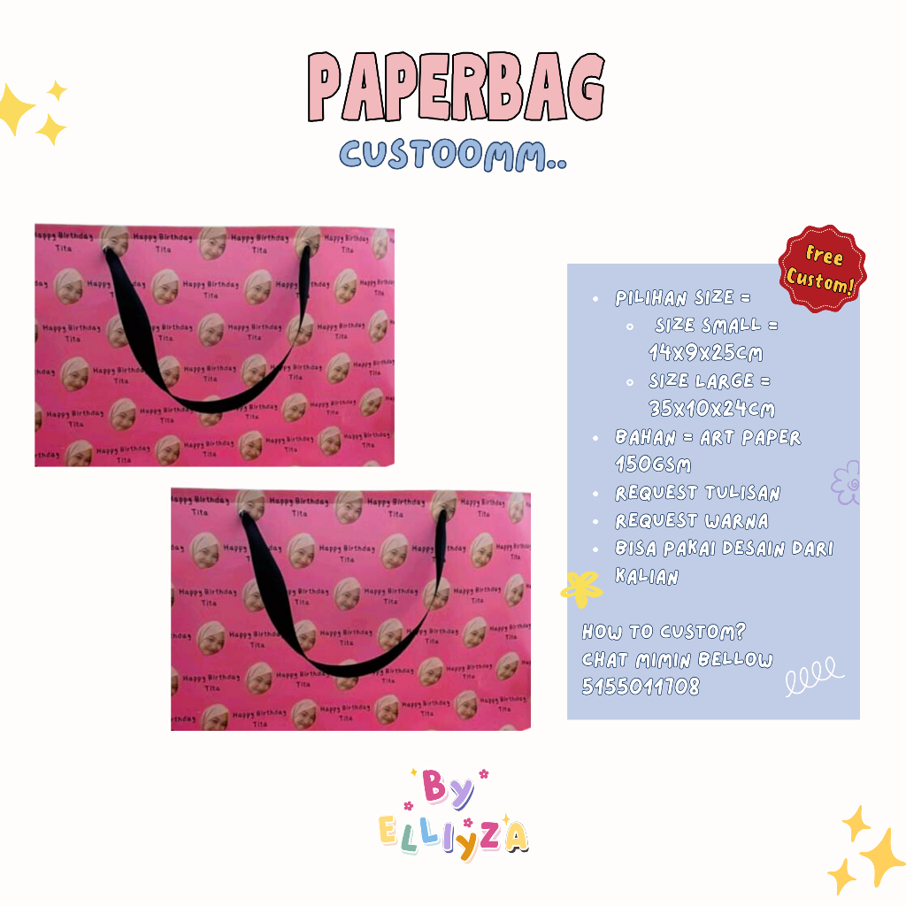 

Paperbag Custom Wajah Tulisan | Paperbag Box Sepatu | Paperbag Custom Termurah | Birthday Paperbag