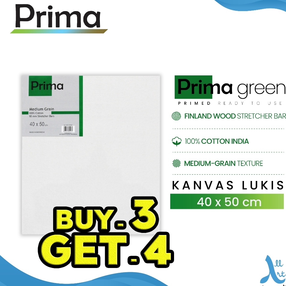 

Best Product Prima Green 4x5cm Cotton Canvas