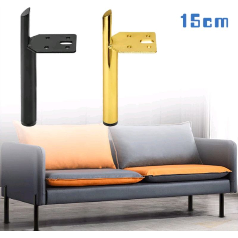 Kaki Sofa Gold/Black 15cm kaki Kursi Besi - Sofa Led- Kaki Meja