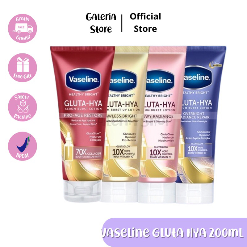 (READY STOCK TERMURAH) VASELINE BODY SERUM // VASELINE GLUTA HYA DEWY RADIANCE 200ML // VASELINE HEA