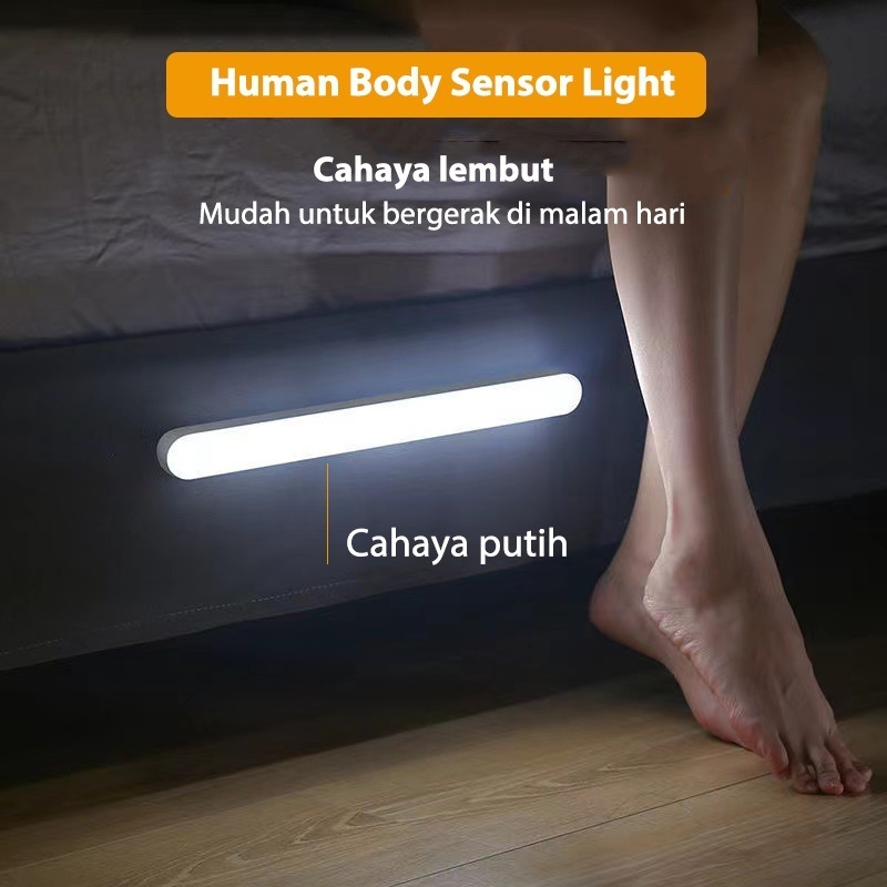 Strip LED lampu sensor tubuh manusia/lampu malam sensor gerak magnetik/lampu koridor lemari dapur/La