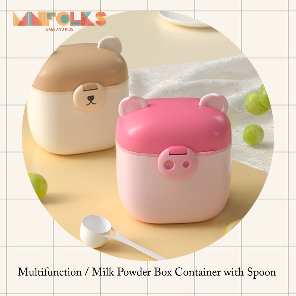Minifolks KI332 - Multifunction / Milk Powder Box Container with Spoon / Baby Milk Powder Dispenser 