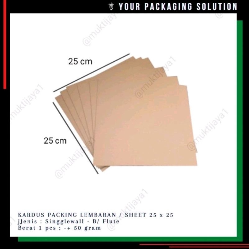 

Sheet Packing • 25x25cm • Kardus/ Karton Lembaran.