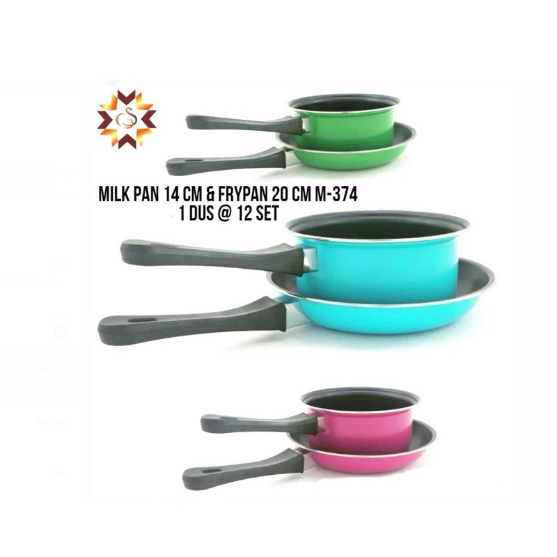 (Khusus instan medan) 1 set milkpan dan frypan / panci susu / Teflon