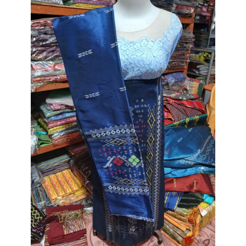 SETELAN SONGKET SARUNG SELENDANG SUTRA HONGKONG MOTIF ULOS SADUM SONGKET BATAK  MURAH