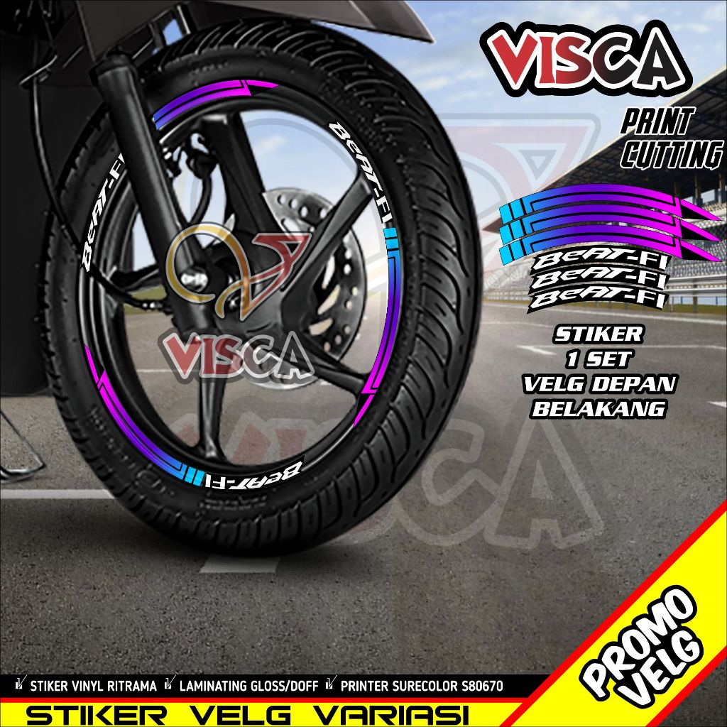 Stiker Velg List Velg Motor Stiker Velg Beat FI Motif Bunglon E