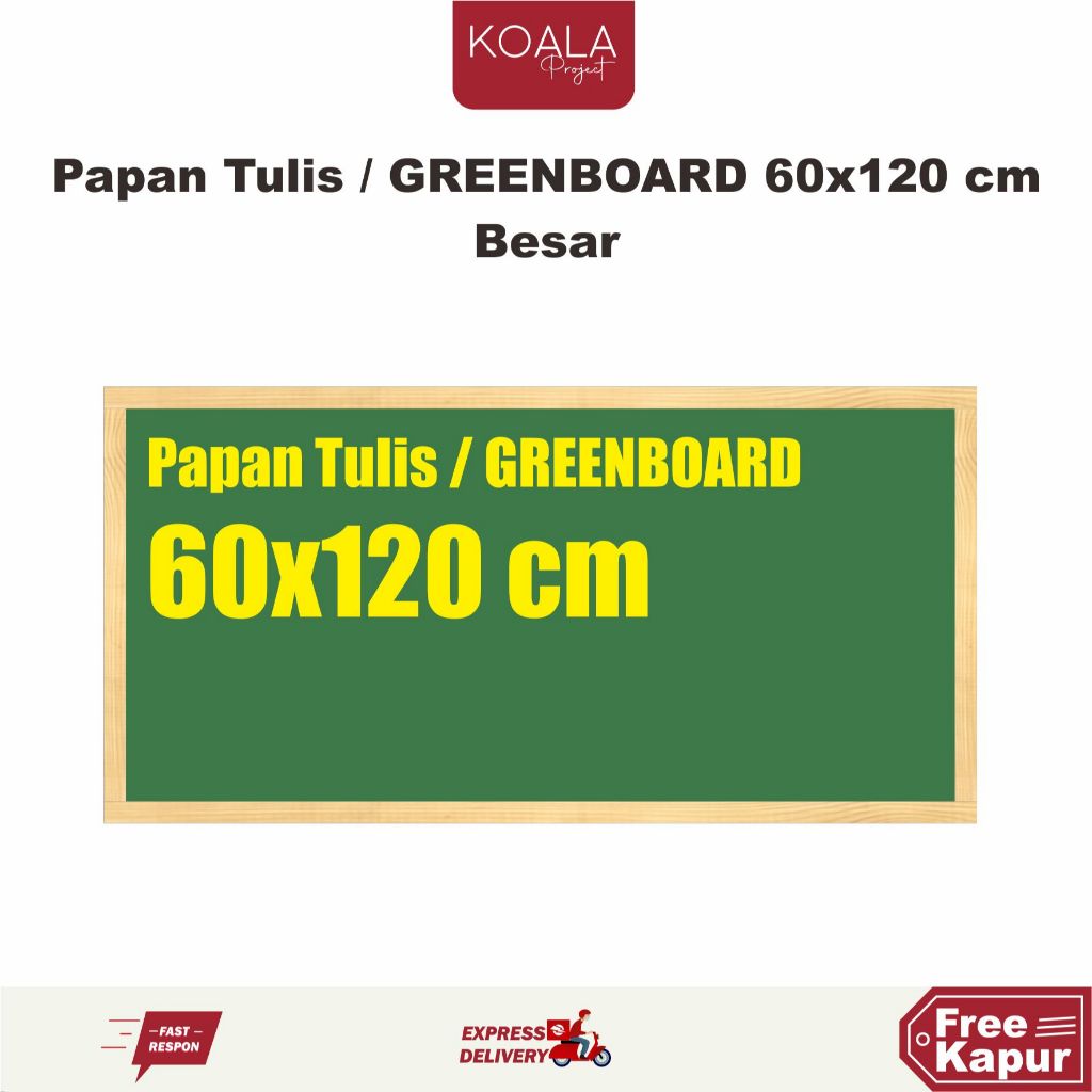 

GREENBOARD PAPAN TULIS KAPUR HIJAU 60X120 CM - KOALA PROJECT
