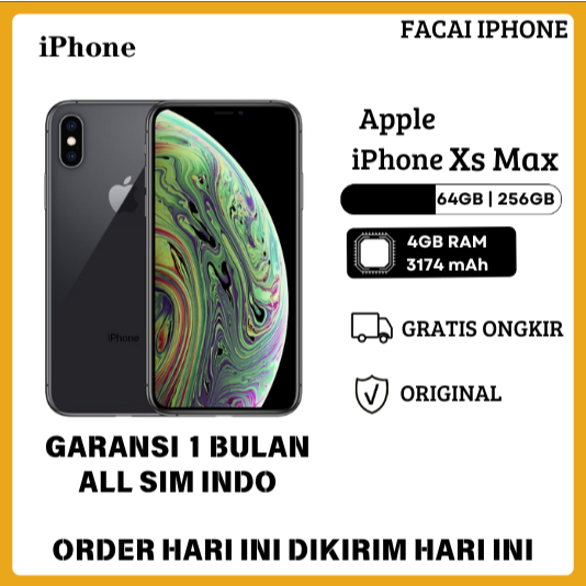 Iphone Xs Max 64GB/256GB second/bekas fullset original 100% mulus like new
