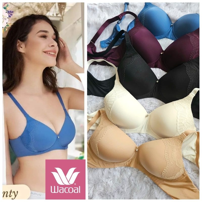 yu7 BRA WACOAL BASIC TANPA KAWAT FULL CUP BUSA TIPIS IB4140 IB4140R1 SIZE 32A 32B 34A 34B 34C 36A
