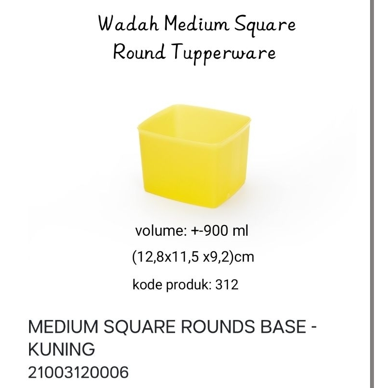 Wadah Medium Square Round Tupperware(1)