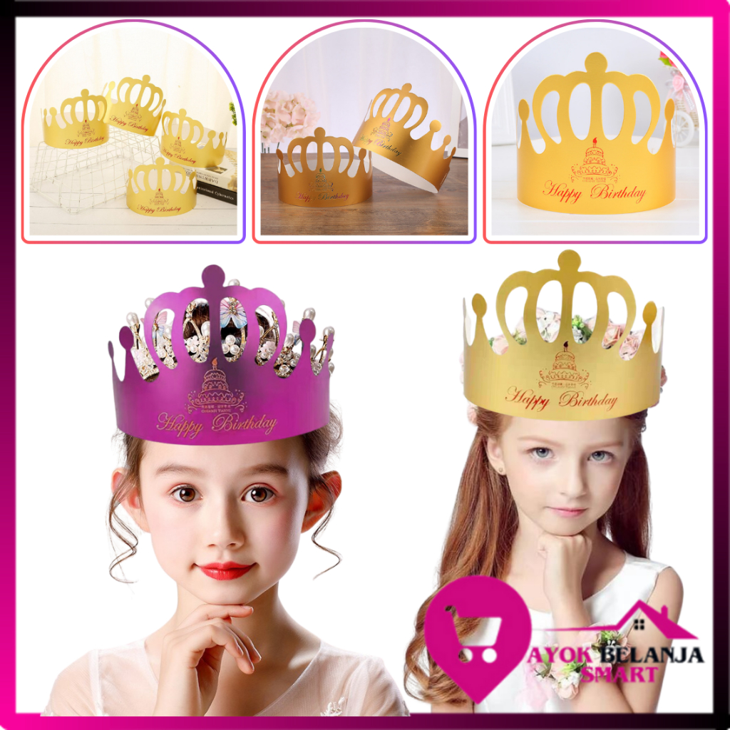 ABS Topi Mahkota Ulang Tahun Anak-anak Karton Emas Dewasa Dekorasi Ulang Tahun Topi Ulang Tahun Hias
