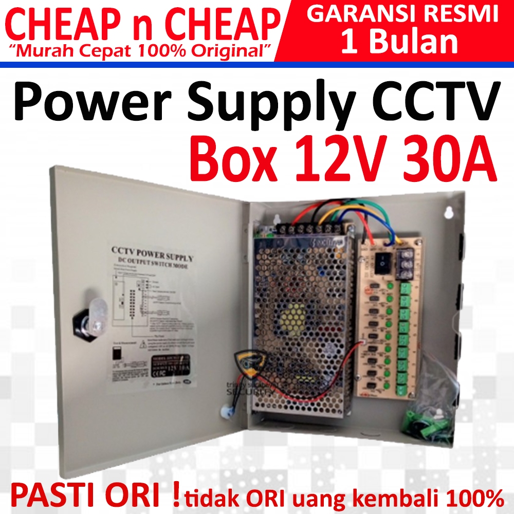 PSU CCTV Box 12V 30A Power Supply Travo LED DC 12 Volt 30 Ampere