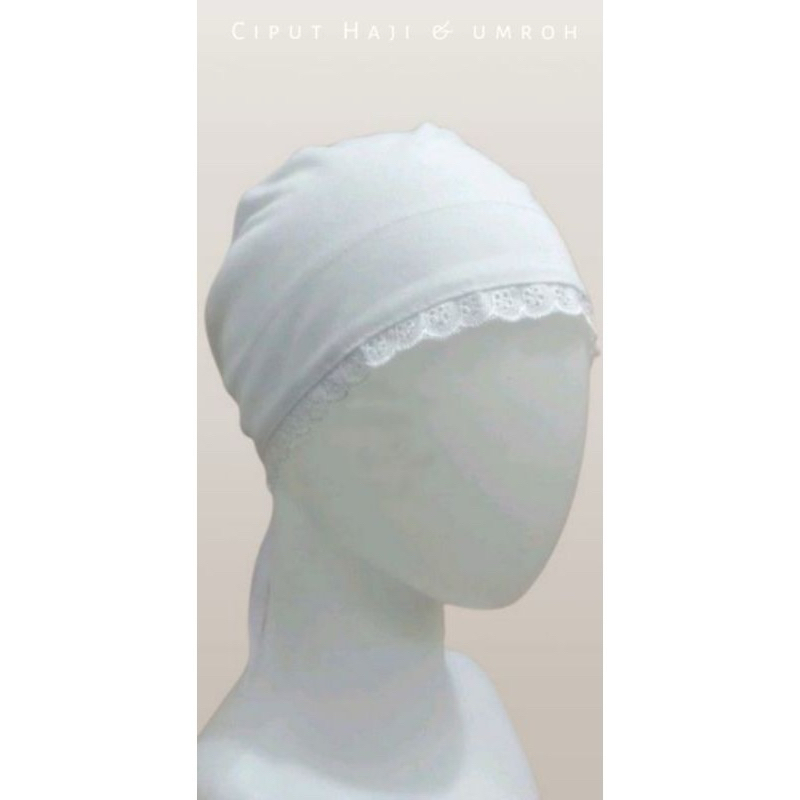 Ciput Putih Ciput Dalaman Kerudung Hijab Ciput Renda Bahan Katun Perlengkapan Haji dan Umroh