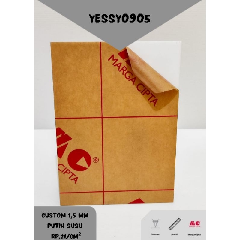 

Custom Akrilik Marga Cipta Putih Susu Tebal 1,5 mm Rp.21/cm persegi Laser Cutting