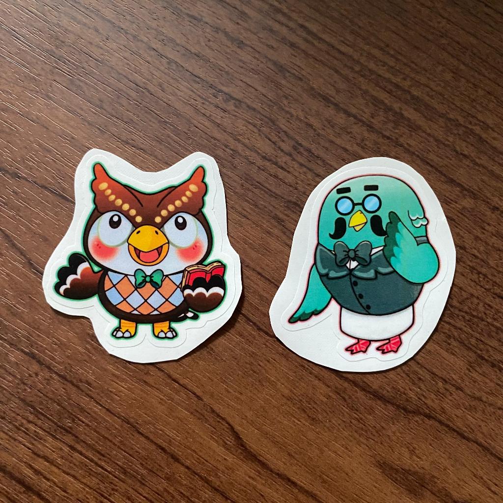 

[ACNH / Animal Crossing New Horizons Characters Homemade Stickers] Museum's Avian Vinyl Stickers / Stiker Vinyl Unggas Museum (Blathers & Brewster)
