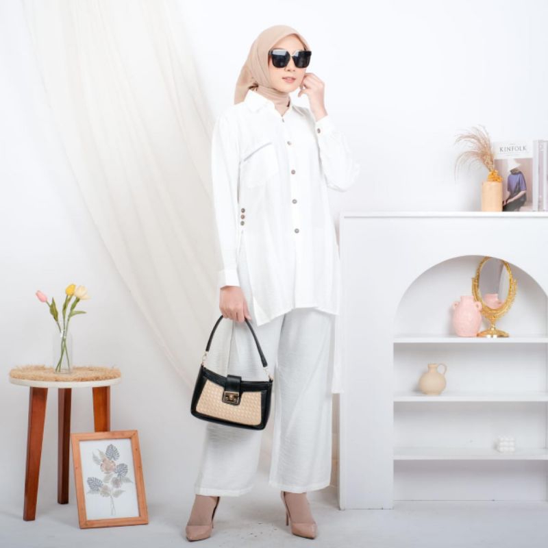 One Set Stelan Tunik Terbaru Premium ( Moira Set )