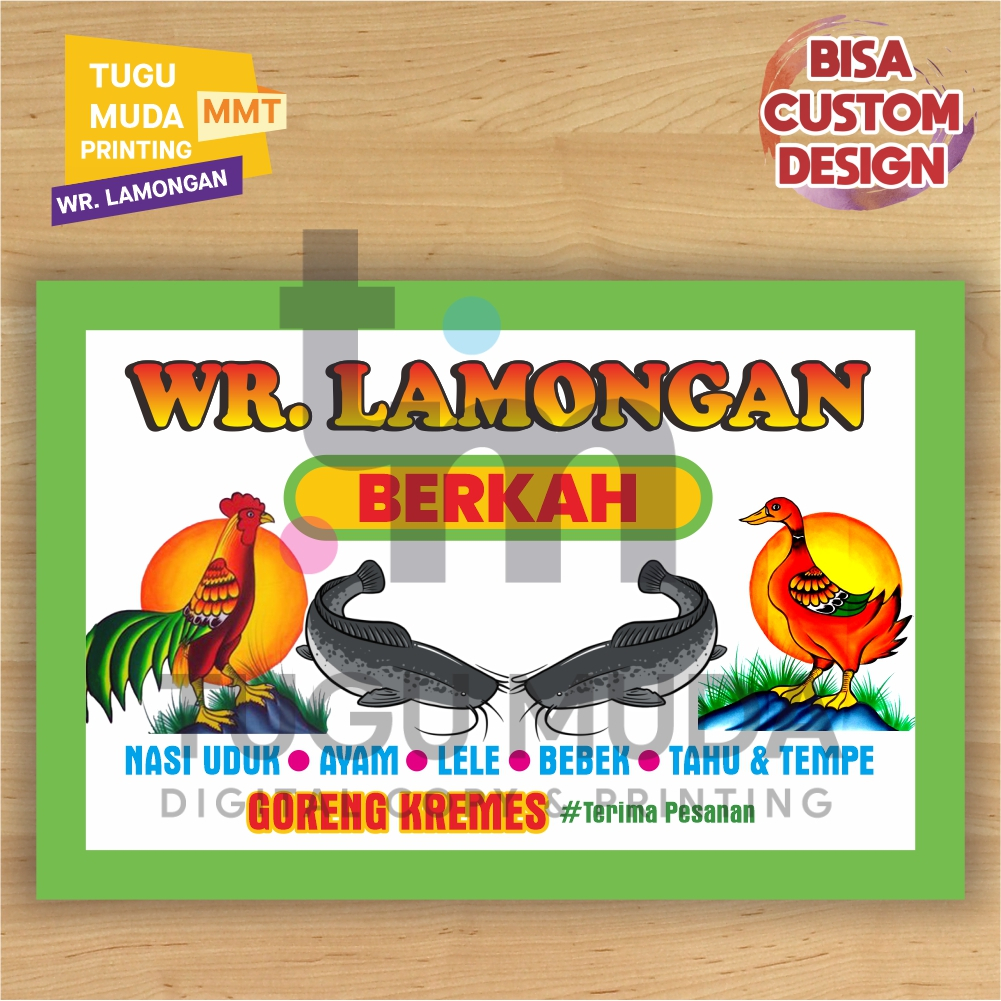 Cetak Spanduk|Banner|MMT -  WARUNG LAMONGAN - AYAM GORENG - LELE - PECEL LELE - LAMONGAN - WARTEG