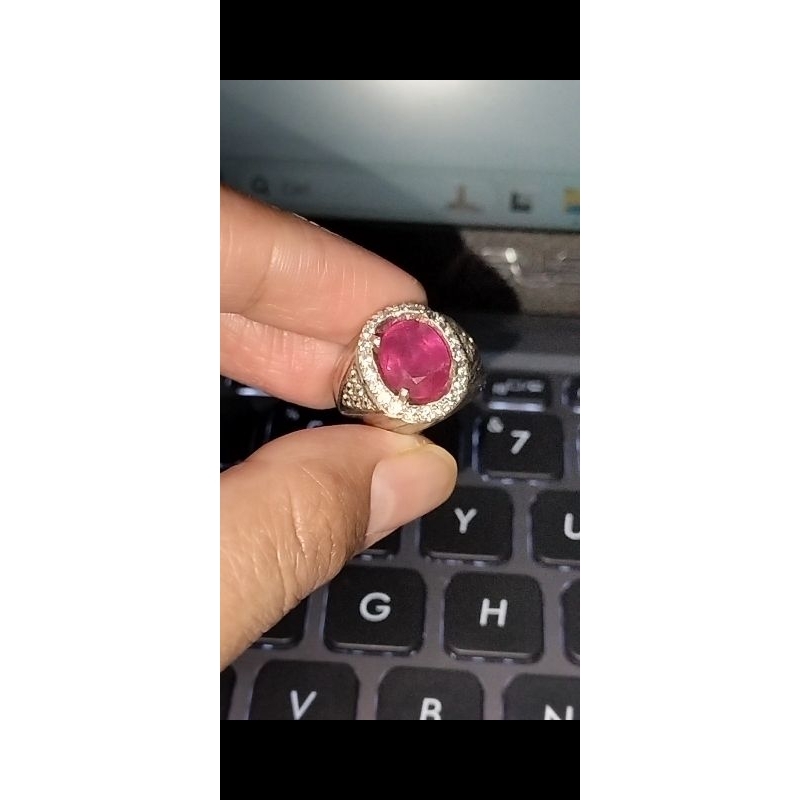 Ruby Mozambik Ring Perak