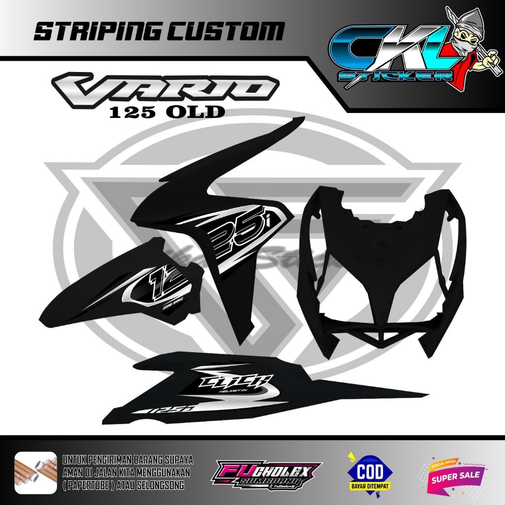STRIPING VARIASI HONDA VARIO 125 OLD 2011 STIKER CUSTOM LAMA OLD