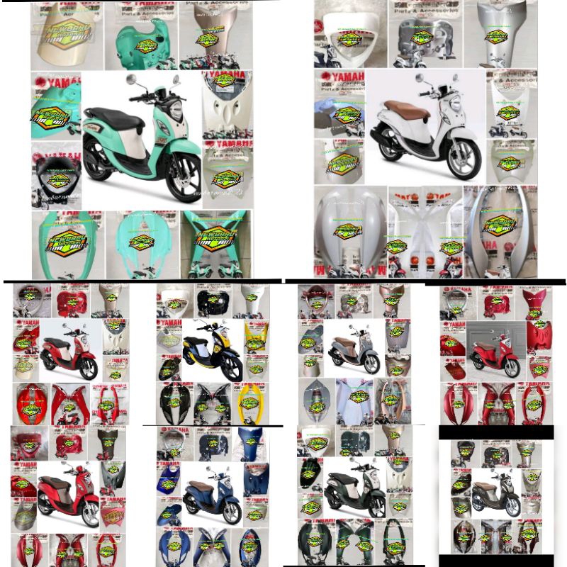 COVER BODY HALUS FULL SET MIO FINO 125 FINO GRANDE 125 ORIGINAL YAMAHA BJ8 1YD