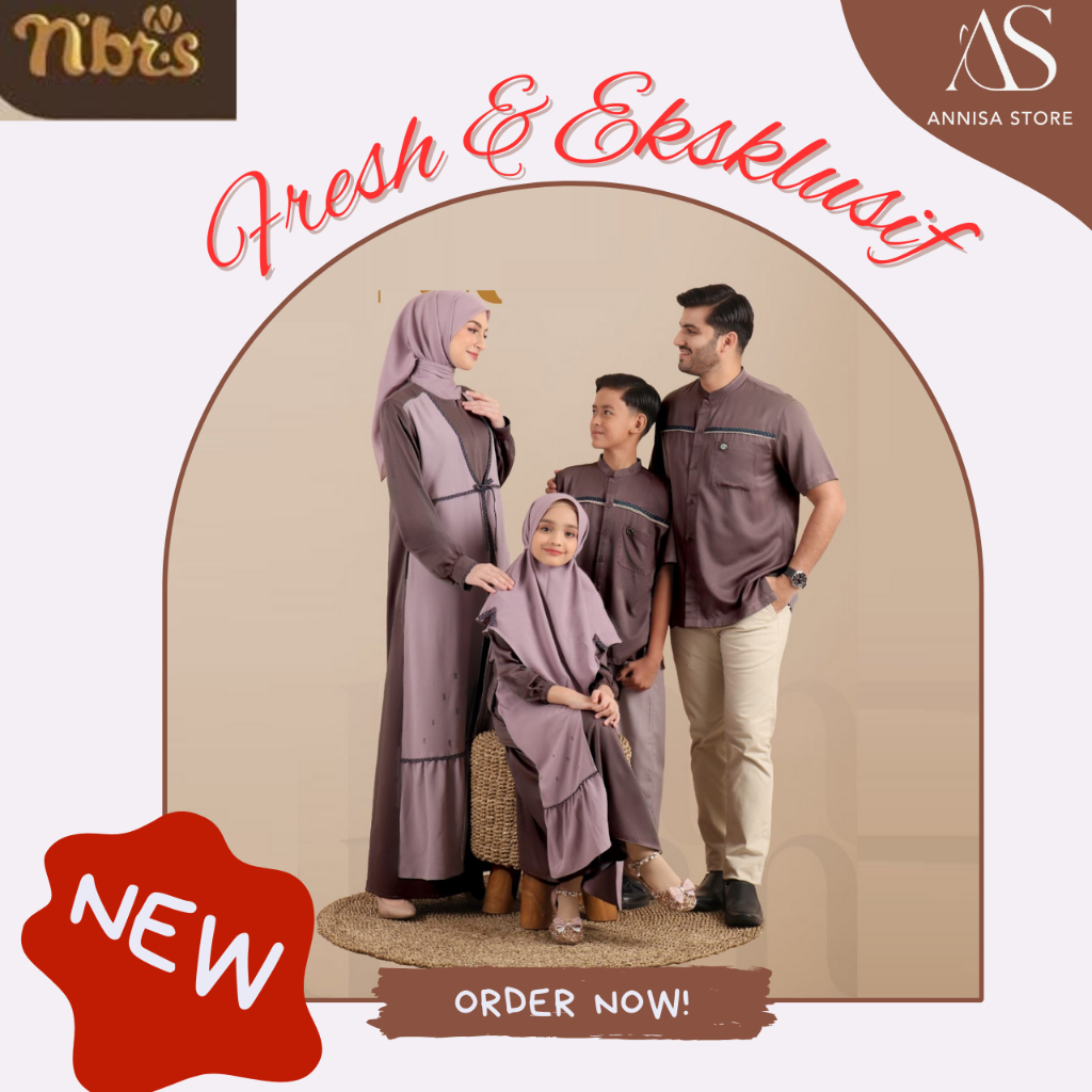 BAJU SARIMBIT KELUARGA NIBRAS RAYYA SERIES FARRAH ROSE BROWN / SARIMBIT KELUARGA  NIBRAS FARRAH ROSE