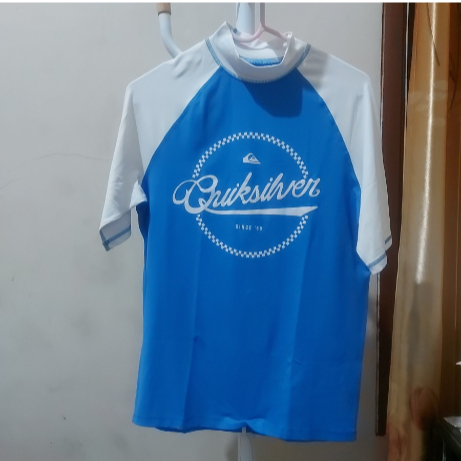Quiksilver baju renang pria / Rashguard Quiksilver Blue White - S
