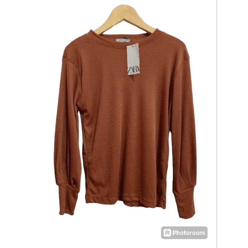 sweater teracotta knit zara