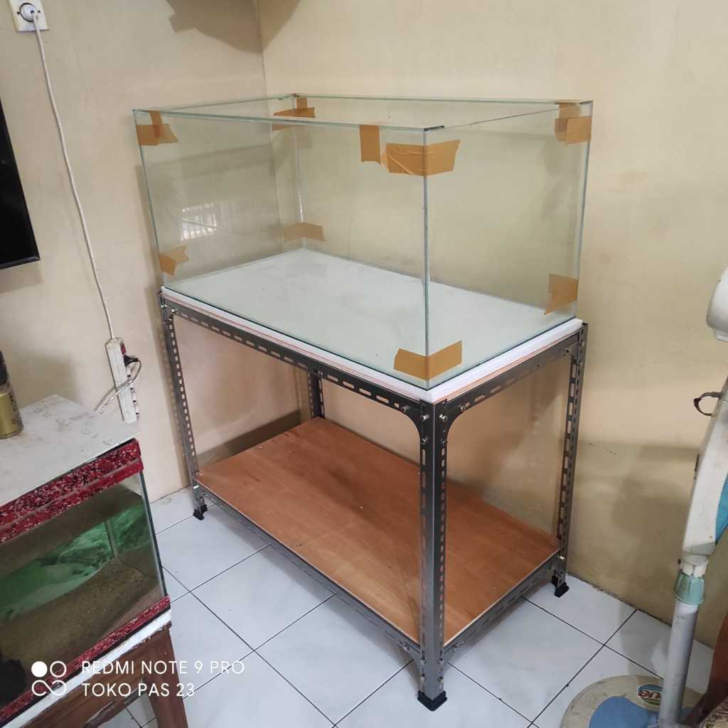 RAK AQUARIUM SIKU LUBANG P100 L50 (cm) 2 SUSUN TINGKAT / RAK BESI SERBAGUNA