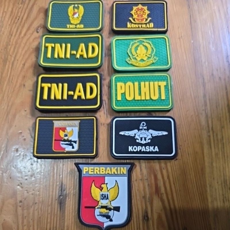 Patch Rubber Logo TNI, POLHUT, KOSTRAD dan KOPASKA
