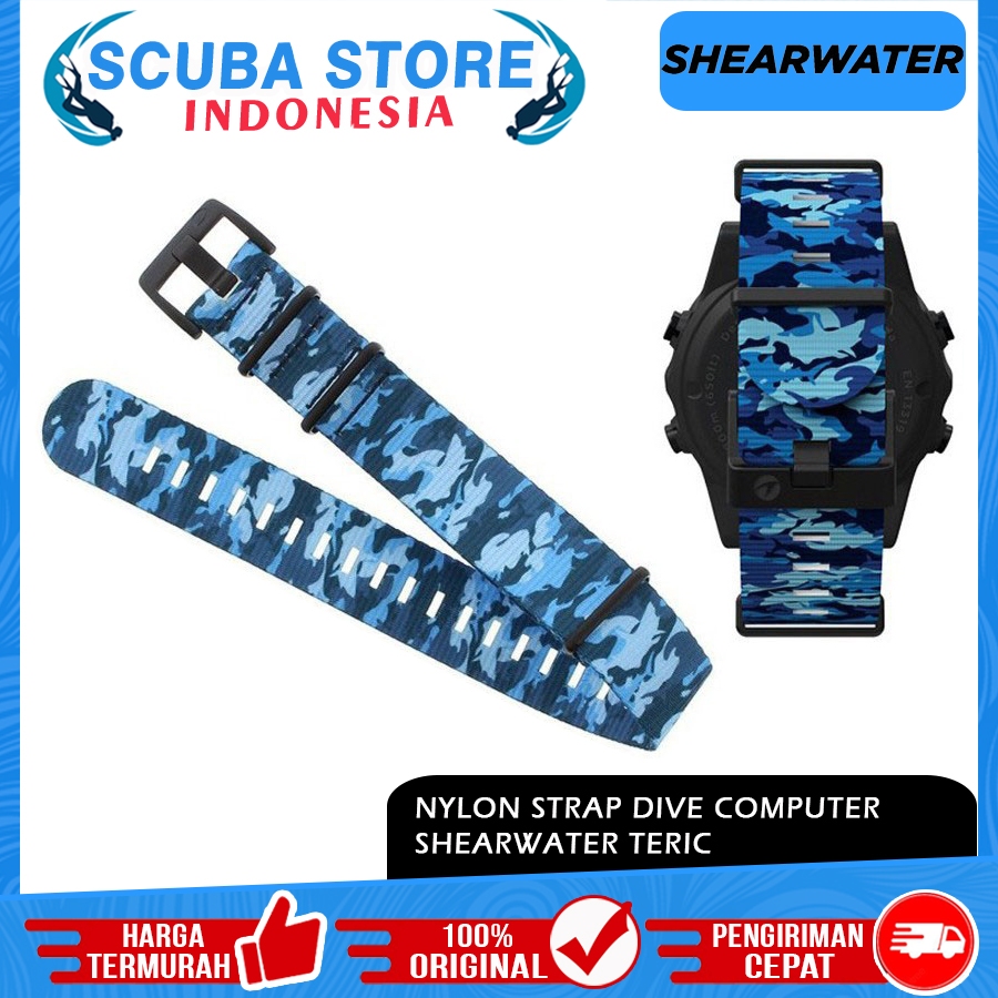 Zulu Nylon Strap Dive Comp Computer Shearwater Teric Camouflage Camo Color 22mm Jam Tangan Selam Scu
